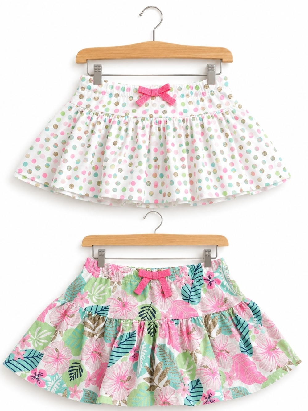 Tommy Bahama Skorts Bottoms with Pastel Polka Dots and Gold Accents